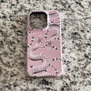 Durable Pink Snake Pattern Phone Case by Wildflower